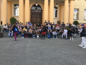 Image of Members of the 2018 March of the Living trip visit Lublin Yeshiva.